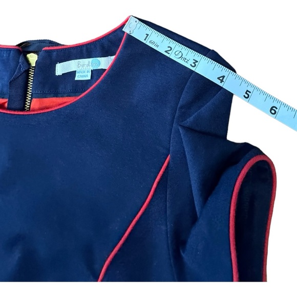 Boden Marianna Ponte Sheath Navy Dress Red Piping Lined Office Women’s Size 4 - Picture 8 of 16